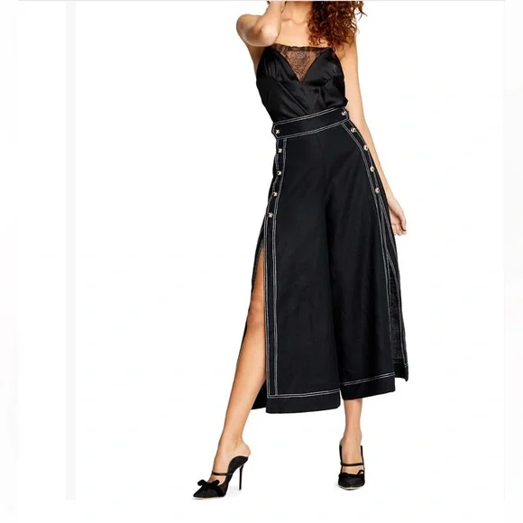 ALICE McCall the LOST PANT high waist wide leg linen culotte ankle pant NWT 8 - Picture 12 of 16